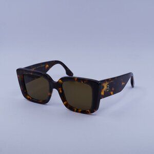 Victoria Beckham VB653S 234 Sunglasses Havana Square Frame, Brown Lenses